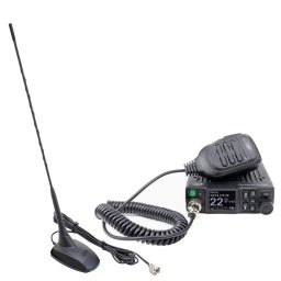 Statie radio Pachet Statie radio CB PNI Escort HP 8900 ASQ, 12-24V + Antena CB PNI Extra 48 cu baza magnetica, alimentare 12V/24V, RF Gain, Roger Beep, CTCSS-DCS, Dual Watch