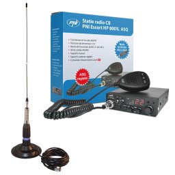 Statie radio Kit Statie radio CB PNI ESCORT HP 8001L ASQ cu casti PNI HS81 + Antena CB PNI ML160 cu magnet 145mm, lungime 155 cm