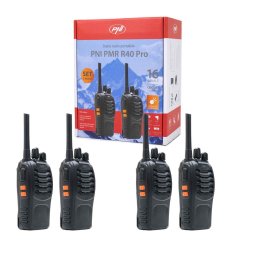 Statie radio Kit 4 statii radio portabile PNI PMR R40 PRO acumulatori, incarcatoare si casti incluse