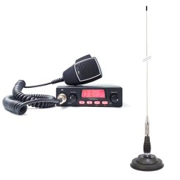 Statie radio Pachet statie radio CB TTi TCB-550 EVO, VOX, Scan, ecran multicolor, 12-24V si antena PNI ML100 cu magnet, 100 cm, 26-30MHz, 250W