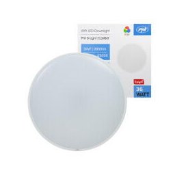 Plafoniera LED PNI D-Light CL2436T Wi-Fi, RGBW, 36W, dimabila, rotunda 41 cm, 3000K-6500K, alimentare 230V, 3600 lm, alb, control din PNI Smart/Tuya Smart app