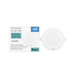 Spot LED PNI D-Light CL2506 6W, incastrabil, rotund 120 mm, 6400K, alimentare 230V, 660 lm, alb rece