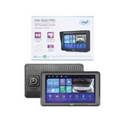 Sistem de navigatie GPS cu DVR incorporat PNI S932 PRO ecran 7 inch, memorie 32 GB, 2GB DDR3 RAM, Android 13, FM transmitter, Mirror Link, Apple Carplay si Android Auto, camera de marsarier inclusa