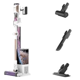 Aspirator vertical fara fir 2in1 Shark IW3612EUT DetectClean & Empty Flexwand, 240W, 18V, 0.42L, 60 min, statie golire 3in1 Anti-Odour, Dirt/Floor/Edge Detect, Anti-Allergen, QuadClean LED, Pet Pro, perie 2in1, Anti-Hair Wrap, 25% mai usor, Alb-Auriu