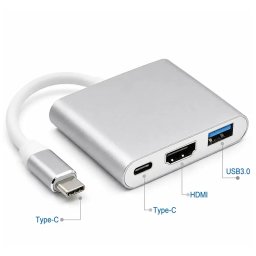 Hub 3IN1 USB-C - 1x HDMI 4K30Hz + 1x USB-A 3.2 + 1xUSB-C PD 100W Platinet PMH01