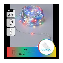 Aigostar - Ghirlandă de Crăciun cu LED, 40xLED/2x3V, 4m, multicoloră