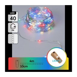 Aigostar - Ghirlandă decorativă cu LED și dop pentru sticlă 40xLED/3xLR44 4m multicolor