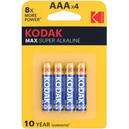 Baterie Kodak Max Super, AAA / LR3, Set 4 bucati