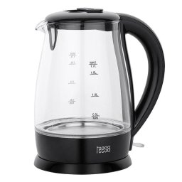 Fierbător electric din sticlă TEESA TSA1511B, 1.7L, 2200W, iluminare LED albastră, Black