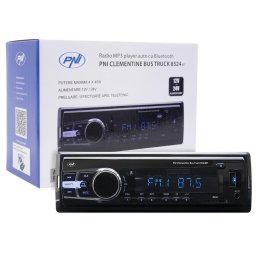 Sistem auto Radio MP3 player auto PNI Clementine Bus Truck 8524BT 4x45w 12V/24V 1 DIN cu SD, USB, AUX, RCA si Bluetooth