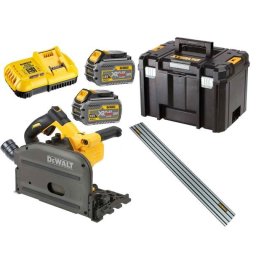 Fierăstrău circular DeWalt DCS520T2R – 54 V XR 6 Ah, pânză 165 mm, șină de ghidare, valiză TSTAK