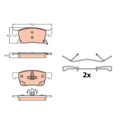 Set placute frana punte fata TRW Opel Astra K GDB2139