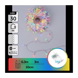 Aigostar - Ghirlandă luminoasă de Crăciun 30xLED/3xAA 3,3m multicolor