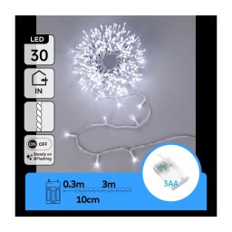 Aigostar - Ghirlandă luminoasă de Crăciun LED 30xLED/3xAA 3,3m alb rece