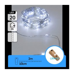 Aigostar - Ghirlandă decorativă cu LED și dop pentru sticlă 20xLED/3xLR44 2m alb rece