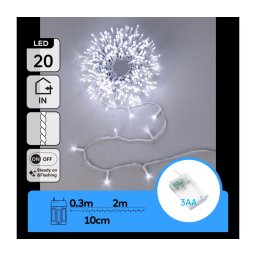 Aigostar - Ghirlandă de Crăciun cu LED 20xLED/3xAA 2,3m albă rece