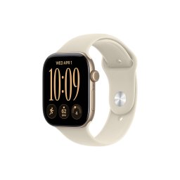 Apple Watch S12 Cellular 42mm Light Gold Aluminium Case with Sand Sport Band - S/M