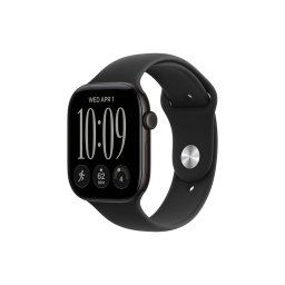 Apple Watch Series 12 GPS, 42 mm, carcasa din aluminiu negru, bratara Black Sport Band, marime S/M