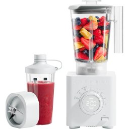 Blender Chefman Obliterator cu recipient de calatorie – Concrete, 1, 2 L, 1350 W, zdrobeste gheata si fructele, Gri beton