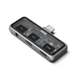 Hub USB-C Satechi Mobile XR cu audio, USB-C video, PD, jack 3,5 mm, gri spatial