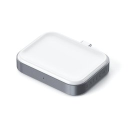Dock de incarcare wireless Satechi pentru AirPods, USB-C, 5 W, gri spatial