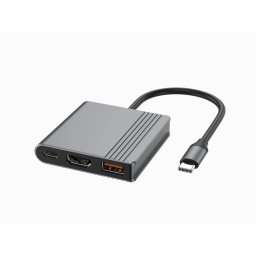 Gembird Adaptor multiport USB-C 3 în 1 - Gri spațial