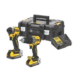 Set mașini DeWalt DCK2050H2T – 2 acumulatori Powerstack 18 V 5 Ah, încărcător, valiză TSTAK