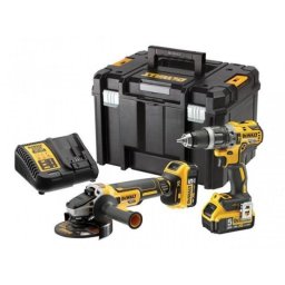 Set combo DeWalt DCK2080P2T – DCD796 + DCG405, 2 acumulatori 18 V 5 Ah, TSTAK