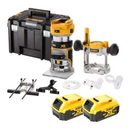 Mașină de frezat DeWalt DCW604P2 – 18 V XR, 2 x 5 Ah, brushless, bucșă 8 mm