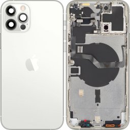 Capac Baterie Apple iPhone 12 Pro Max, Cu Carcasa Mijloc, Argintiu, Swap Premium