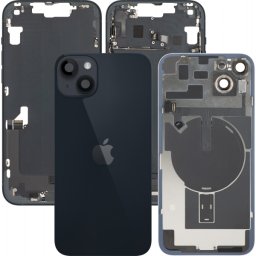Capac Baterie Apple iPhone 14 Plus, Cu Carcasa Mijloc, Full Parts, Negru (Midnight), Swap Premium