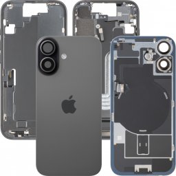 Capac Baterie Apple iPhone 17, Cu Carcasa Mijloc, Full Parts, Negru, Swap Premium