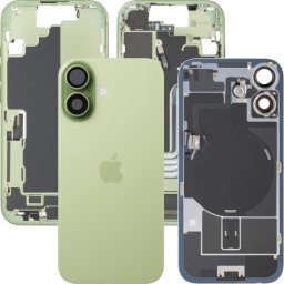 Capac Baterie Apple iPhone 17, Cu Carcasa Mijloc, Full Parts, Verde (Sage), Swap Premium