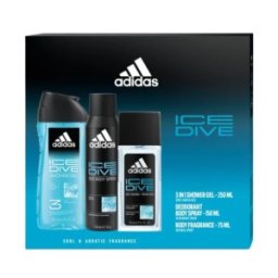 Set 2 x Caseta Cadou Barbati Ice Dive Deodorant Natural Spray 75 ml Deodorant Spray Gel Dus 250 ml
