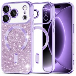 Husa iPhone 18 Pro, iPhone 17 Pro Silicon Magsafe Sclipici Mov