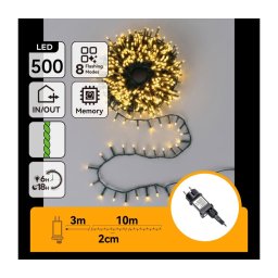 Aigostar - Instalație LED de Crăciun pentru exterior 500xLED/8 funcții 13m IP44 alb cald