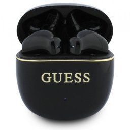 Casti Bluetooth Guess Glossy Gold Line Classic, TWS, Negru