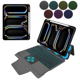 Husa cu Tastatura pentru Apple iPad Pro 11 (2024), Techsuit, KeyTab Pro, Neagra