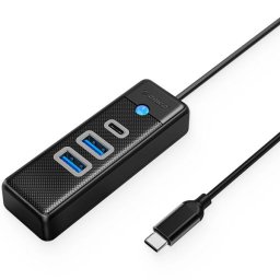 Hub USB-C Orico PWC2U-C3, 2 x USB-A 3.0 - 1 x USB-C, Negru