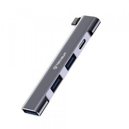 Hub USB-C Techsuit H12 ZenithDock, 4in1, 1 x USB 3.0 - 2 x USB 2.0 - 1 x USB-C, Gri