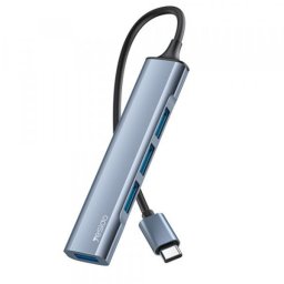 Hub USB-C Yesido HB17, 4in1, 1 x USB 3.0 - 3 x USB 2.0, Gri
