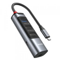 Hub USB-C Yesido HB24, 5in1, 1 x USB 3.0 - 2 x USB 2.0 - 1 x USB-C PD - 1 x Mini DisplayPort, Gri