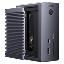 Hub Multifunctional UGREEN CM923 (55735), 10in1, HDMI - 2 x USB-C - 3 x USB-A - RJ45 - SD - microSD - slot M.2 NVMe, Gri