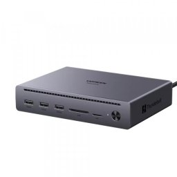 Hub Thunderbolt UGREEN U712, 10in1, 2 x Thunderbolt 5 - 1 x DisplayPort 2.1 - 3 x USB-A - 1 x RJ45 - 1 x SD - 1 x microSD, Gri