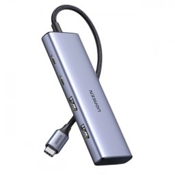 Hub USB-C UGREEN CM473, 2 x USB-A 3.0 - 2 x USB-C, 0.20cm, Gri