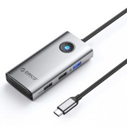 Hub USB-C Orico PW11-5P, 1 x USB-A 3.0 - 2 x USB-A - 1 x USB-C - 1 x HDMI, Gri