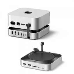Hub Multifunctional UGREEN CM841A (95094) pentru Apple Mac Mini M4 / Pro, 10in1, 2 x USB-C - 5 x USB-A - 1 x SD - 1 x microSD - 1 x M.2 NVMe, Gri