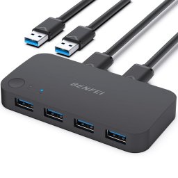 Switch USB Benfei, 4 x USB-A 3.0, Negru