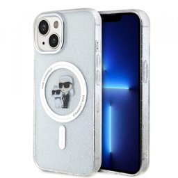 Husa MagSafe pentru Apple iPhone 15 Plus, Karl Lagerfeld, Glitter Karl & Choupette, Transparenta