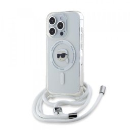 Husa MagSafe pentru Apple iPhone 15 Pro Max, Karl Lagerfeld, IML Crossbody Karl's Head, Transparenta
